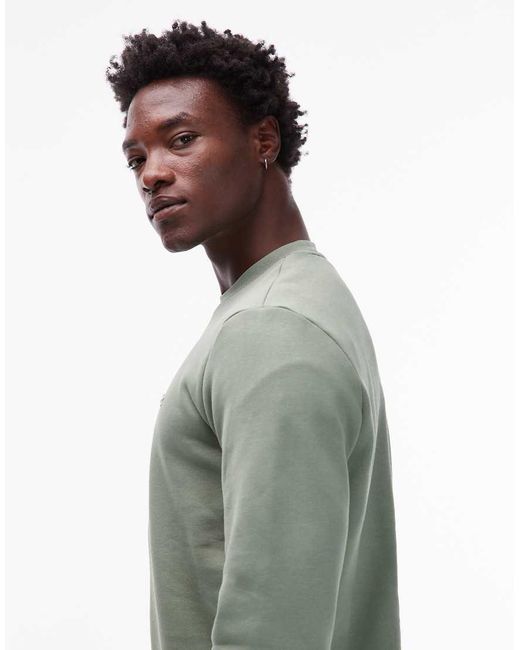 Sudadera Verde Con Cuello Redondo De Lacoste de hombre de color Gray