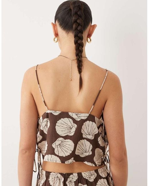 ASOS Brown Square Neck Beach Top