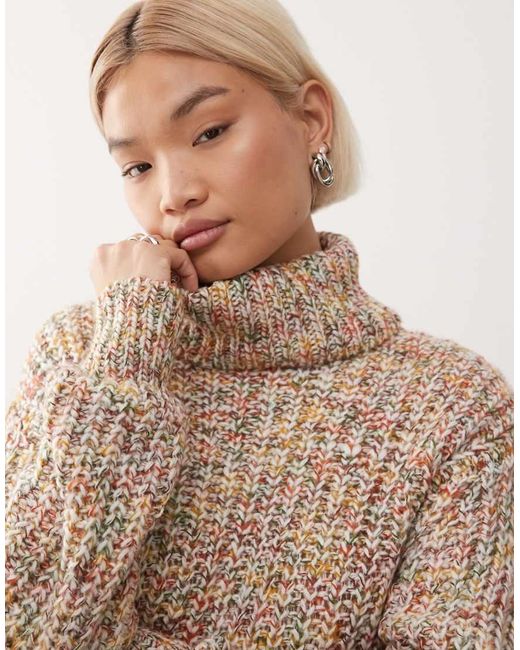 Noisy May Natural Roll Neck Knitted Jumper