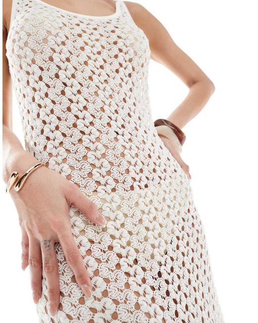 ONLY Gehaakte Maxi Jurk in het White