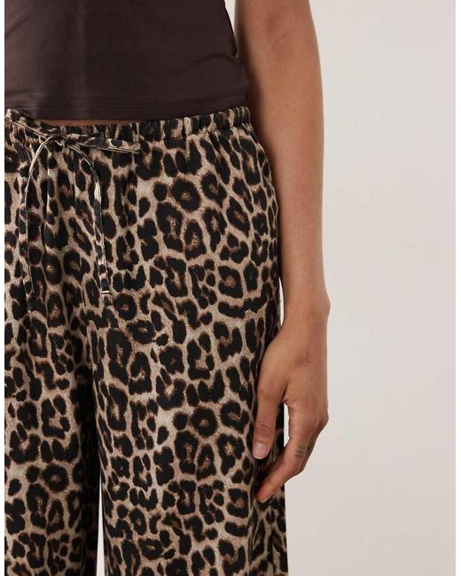 ONLY Brown Tie Detail Pull On Trousers
