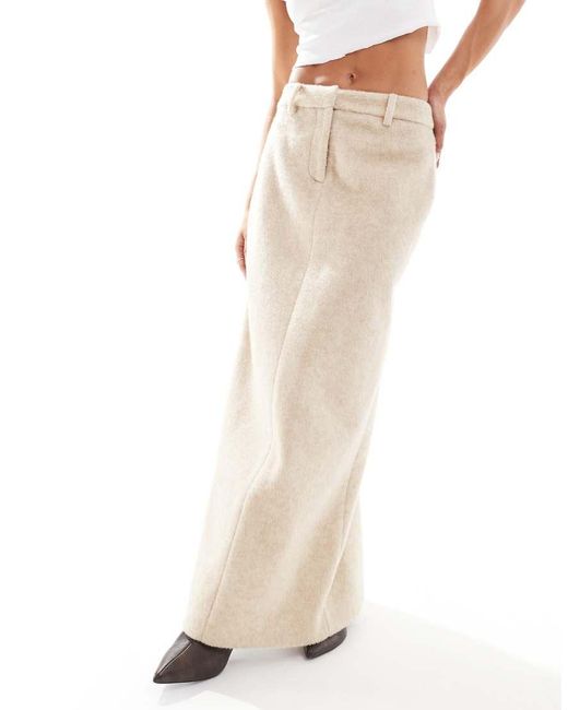 4th & Reckless Natural Wool Maxi Skirt Co-ord