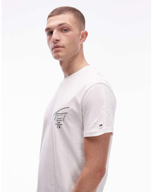 Tommy Hilfiger White Regular Back Print Signature T-shirt for men
