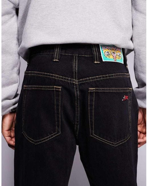 ICECREAM White Small Running Dog Double Scoop Relaxed Fit Denim Jeans for men