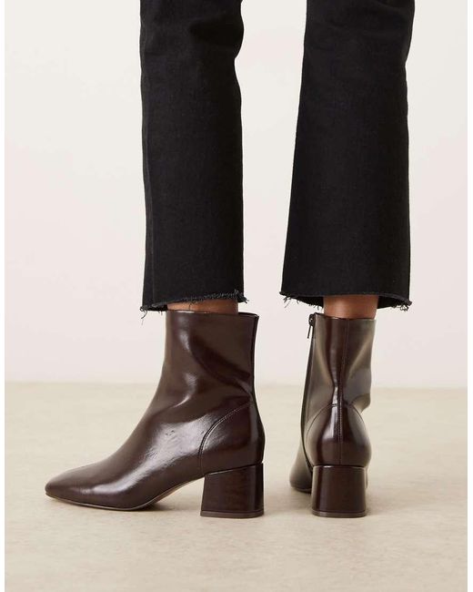ASOS Black Relay Smart Heeled Ankle Boots