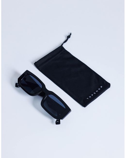 TOPSHOP Blue Milan Rectangle Sunglasses