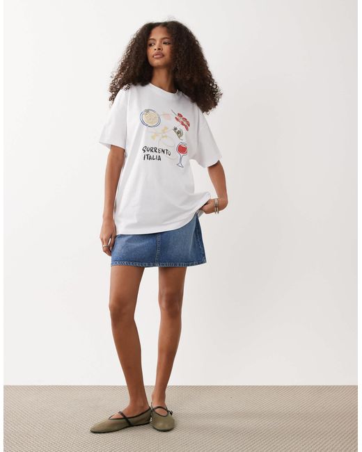 Abercrombie & Fitch White – oversize-t-shirt