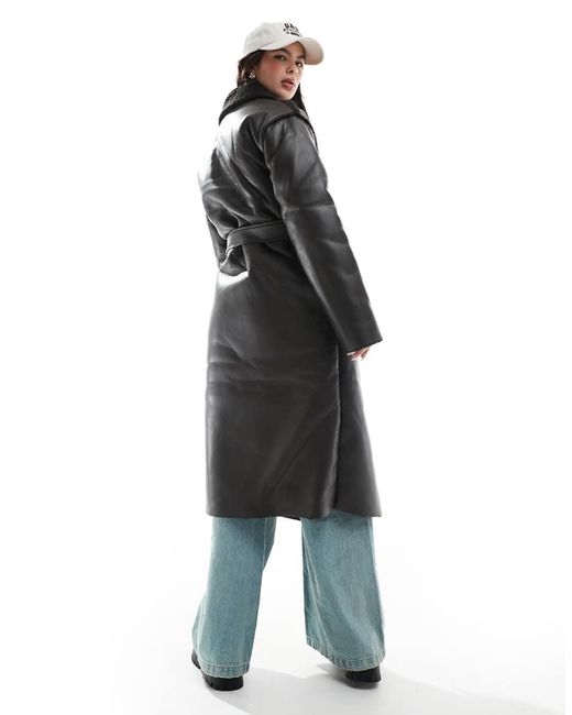 Brave Soul Brown Faux Shearling Long Coat