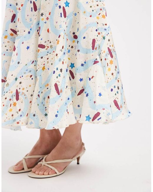 laagam White Polly Bandeau Midi Dress