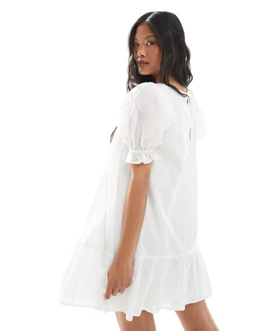 Miss Selfridge White Voile Smock Dress