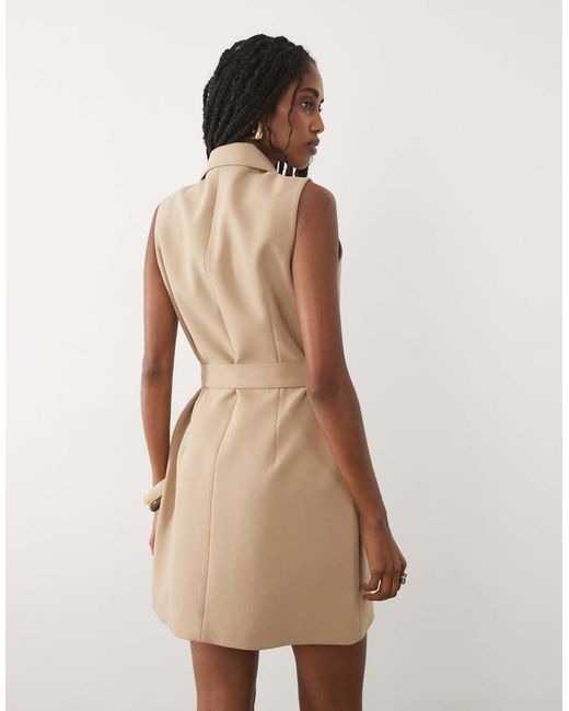 Miss Selfridge Natural Tailored Sleeveless Blazer Dress