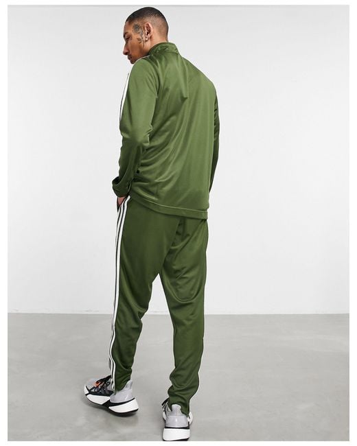 adidas Originals Adidas Training 3 Stripe Tiro Tracksuit in Green for Men |  Lyst UK