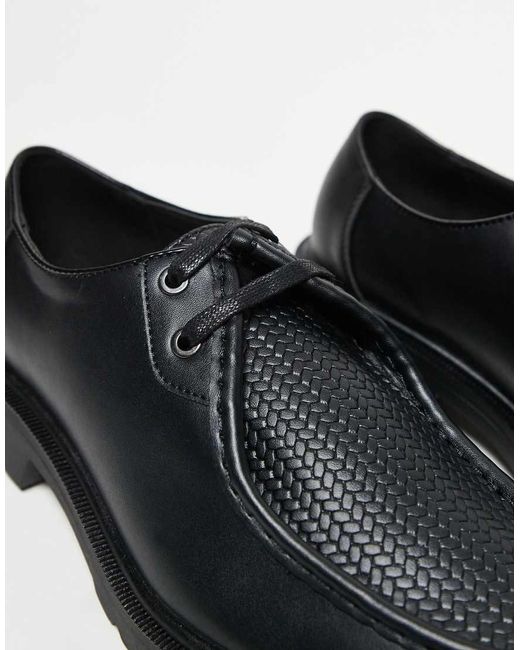 ASOS Black Lace-up Apron Shoes for men