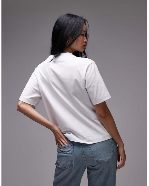 Camiseta Blanca Con Estampado Gráfico Vacacional "Eden Roc" De Punto Liso De TOPSHOP de color Gray
