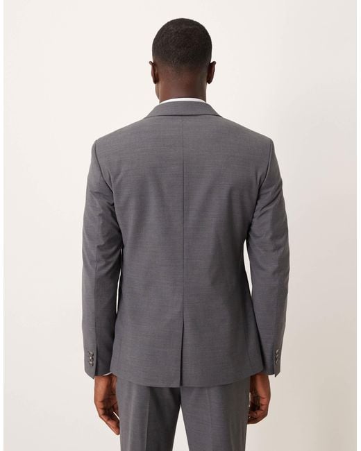 ASOS Gray Washable Wool-blend Slim Suit Jacket for men