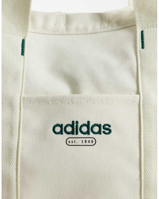 Adidas Originals White Adidas Training Canvas Linen Look Tote Bag