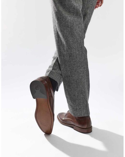 Base London Brown Marley Plain Toe Derby Shoe for men