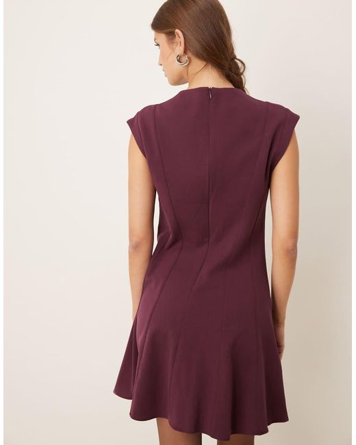 Mango Pink Cap Sleeve Fit And Flare Mini Dress