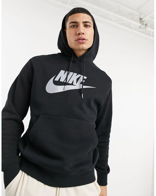 Nike Club Essentials Reflective Logo Hoodie in Black for Men | Lyst  Australia
