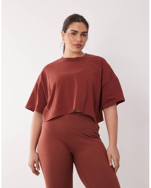 4505 Red Curve Icon Heavyweight Cotton Cropped T-shirt With Quick Dry Finish