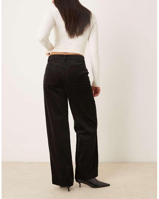 Gina Tricot Black High Waist Corduroy Trousers