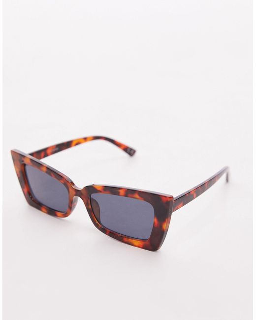 TOPSHOP Brown Pine Oversized Cat Eye Sunglasses
