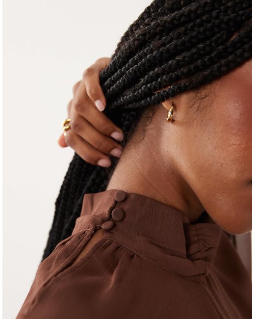 ASOS Brown Chiffon Double Layer Cape Top