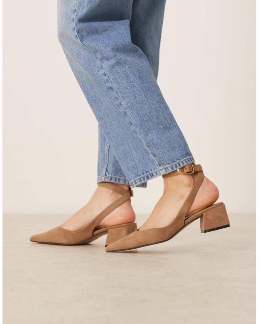 ASOS Blue Sienna Mid Block Heel Shoes