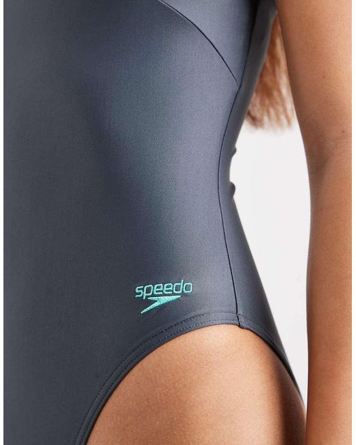 Speedo Blue Asymmetric Swimsuit