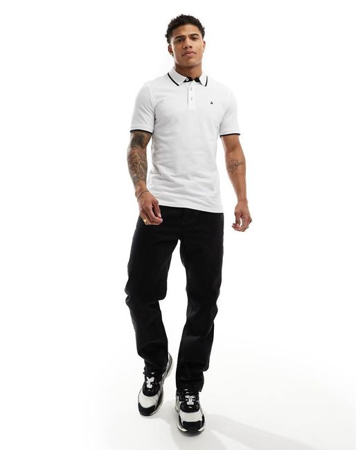 Jack & Jones Blue 2 Pack Tipped Pique Polo for men