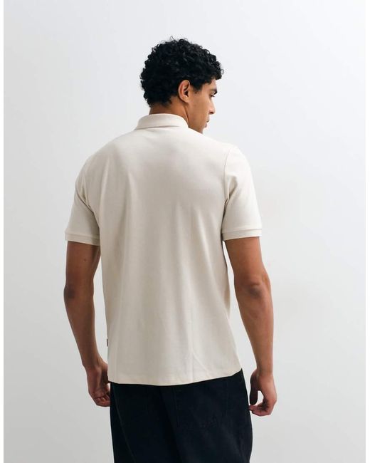 Jack & Jones White Pique Polo for men