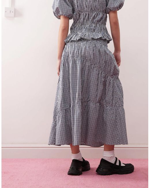 Reclaimed (vintage) Pink – karierter western-midirock