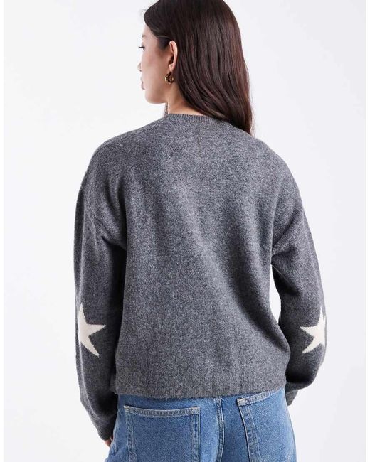 Mango Blue Teen Knitted Jumper With Star Detail