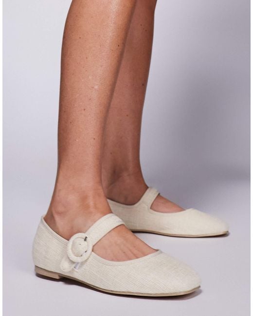 Public Desire Natural Griffin Mary Jane Ballet Flats