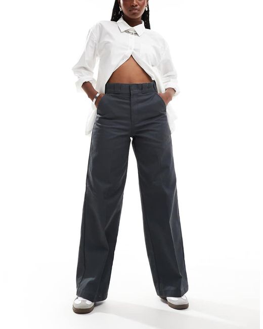 Dickies Blue Grove Hill Wide Leg Trousers