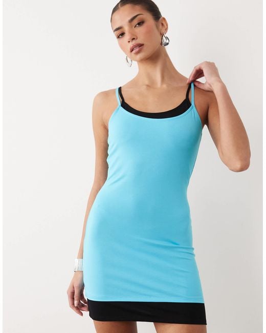 ASOS Blue Double Layer Mini Dress
