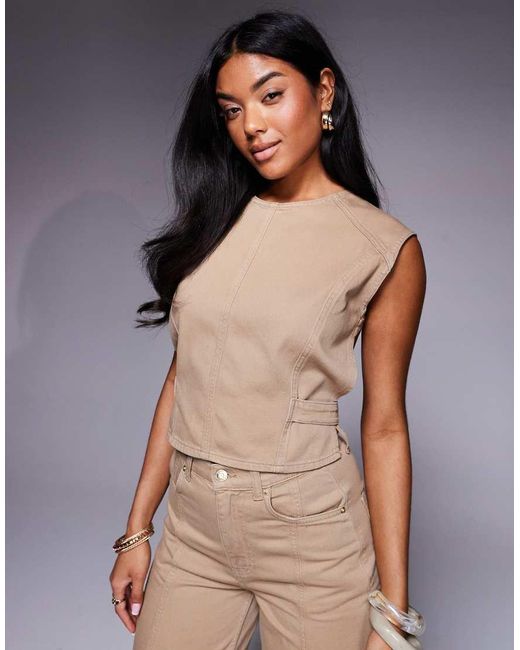 ASOS Multicolor Asos X The Sourced Collection Backless Co-ord Top With Belt