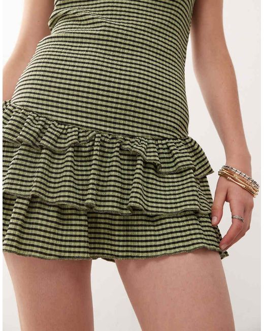 Collusion Natural Gingham Mini Dress