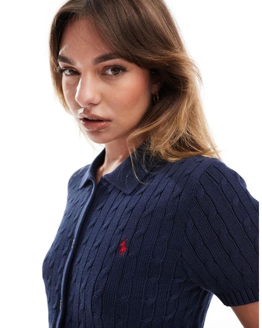 Polo Ralph Lauren Blue – kurzärmlige strickjacke