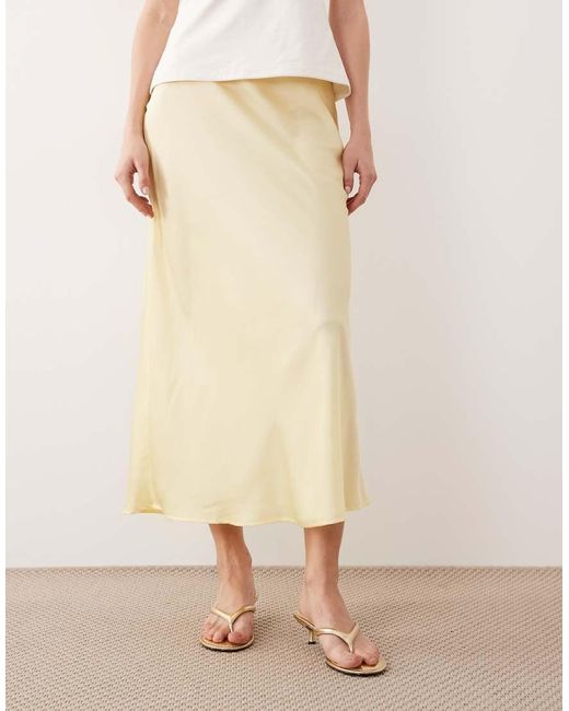 Vila Natural Satin Maxi Skirt