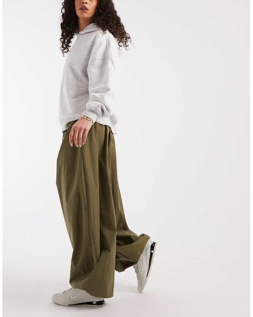 ASOS Natural Cotton Nylon Blend Pull On Balloon Trousers
