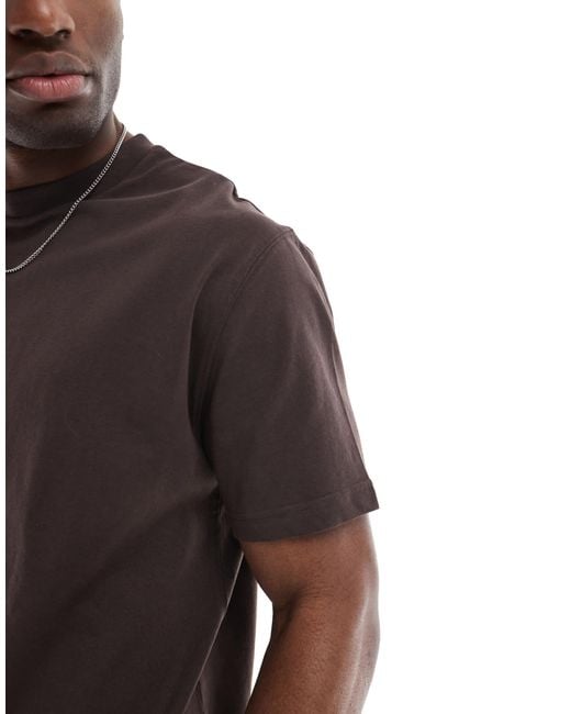 ASOS – basic-t-shirt mit relaxed fit in Brown für Herren