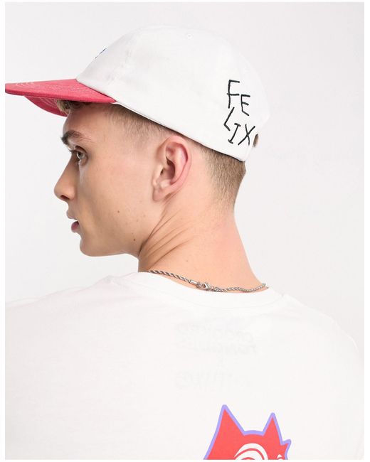 ASOS Crooked Tongues X Felix Soft Baseball Cap With Contrast Peak in Pink  for Men | Lyst