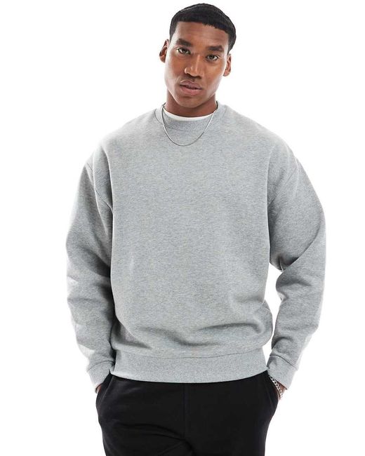 ASOS Gray Essentials Relaxed Fit Sweatshirt for men