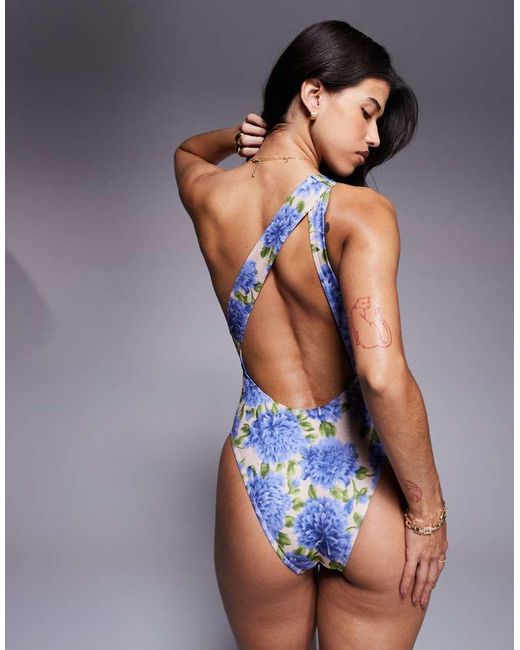 ASOS Blue Hera Assymetric Swimsuit