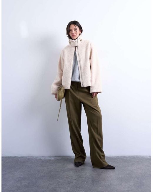 Giacca Bomber Color Crema di TOPSHOP in White