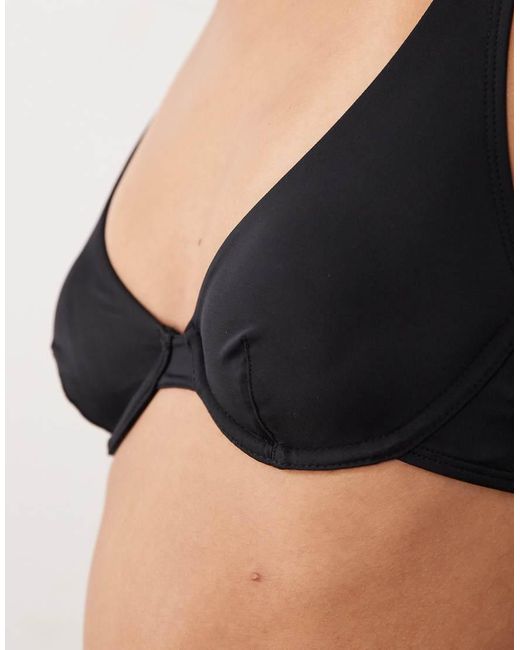 ASOS Black Maya Amalfi Underwired High Apex Bikini Top