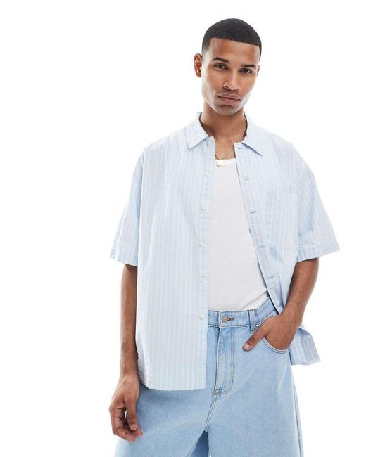 Jack & Jones Recht Gestreept Overhemd in het White voor heren