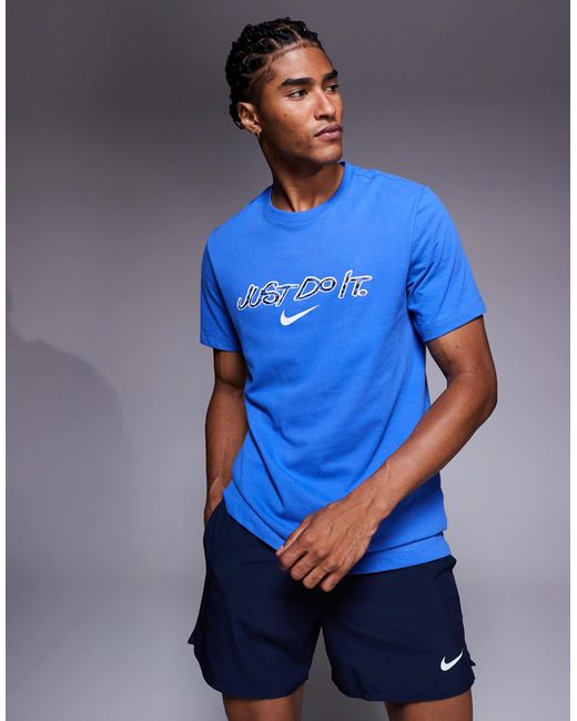 Nike Blue Dri-fit T-shirt With Graphic Print for men