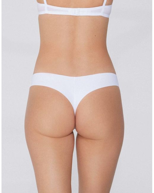 Tezenis White High-Leg Laser-Cut Brazilian Briefs